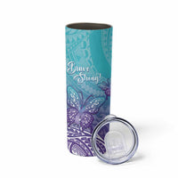 Polynesia Suicide Prevention Month Skinny Tumbler Butterfly Purple And Teal Ribbon Tomorrow Needs You LT14 - Polynesian Pride