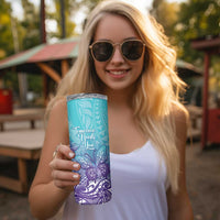 Polynesia Suicide Prevention Month Skinny Tumbler Butterfly Purple And Teal Ribbon Tomorrow Needs You LT14 - Polynesian Pride