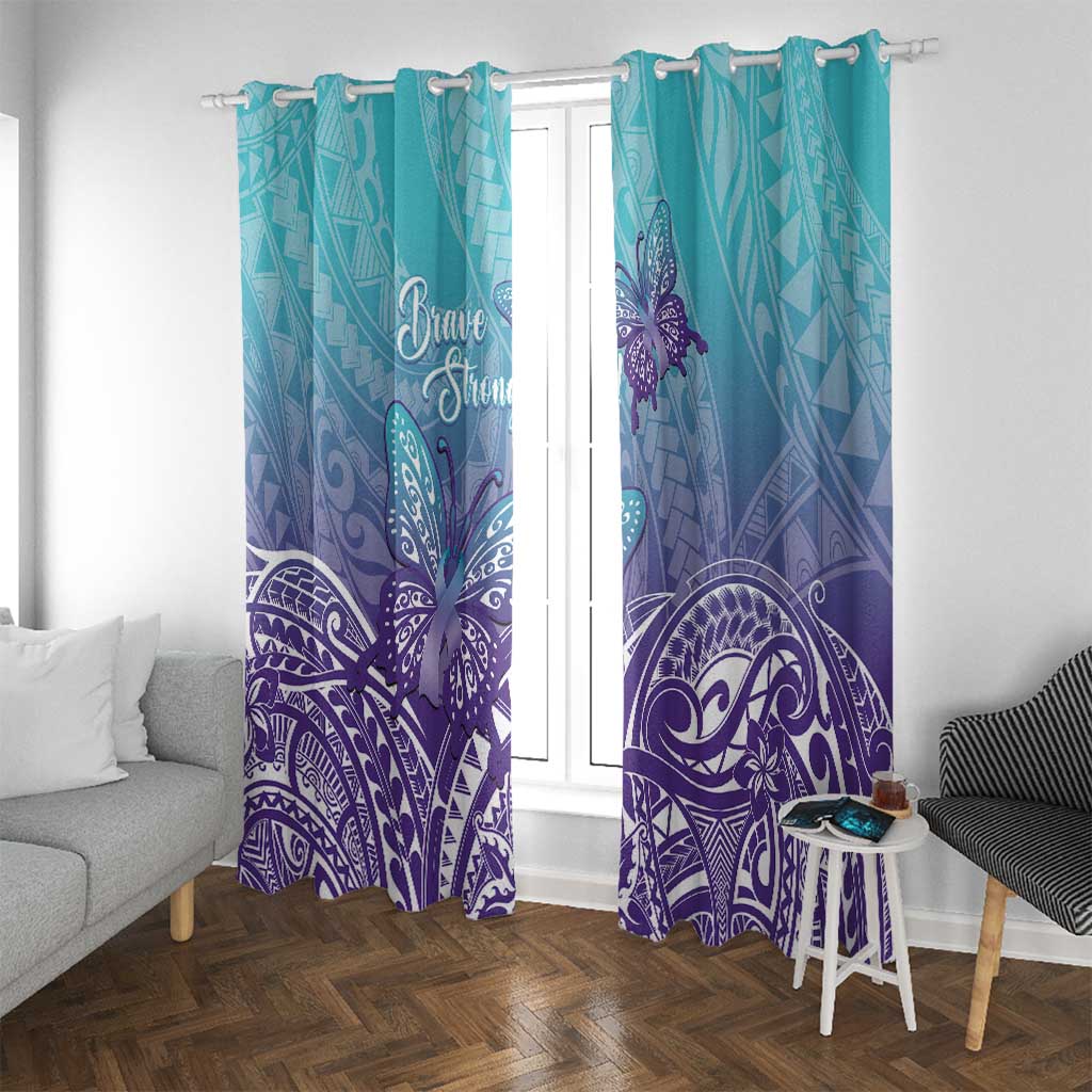 Polynesia Suicide Prevention Month Window Curtain Butterfly Purple And Teal Ribbon Tomorrow Needs You