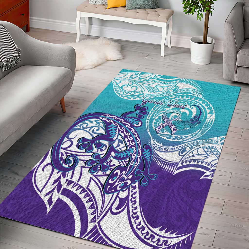 Personalised New Zealand Suicide Prevention Month Area Rug You Matter NZ Fern With Maori Koru Lizard LT14 - Polynesian Pride