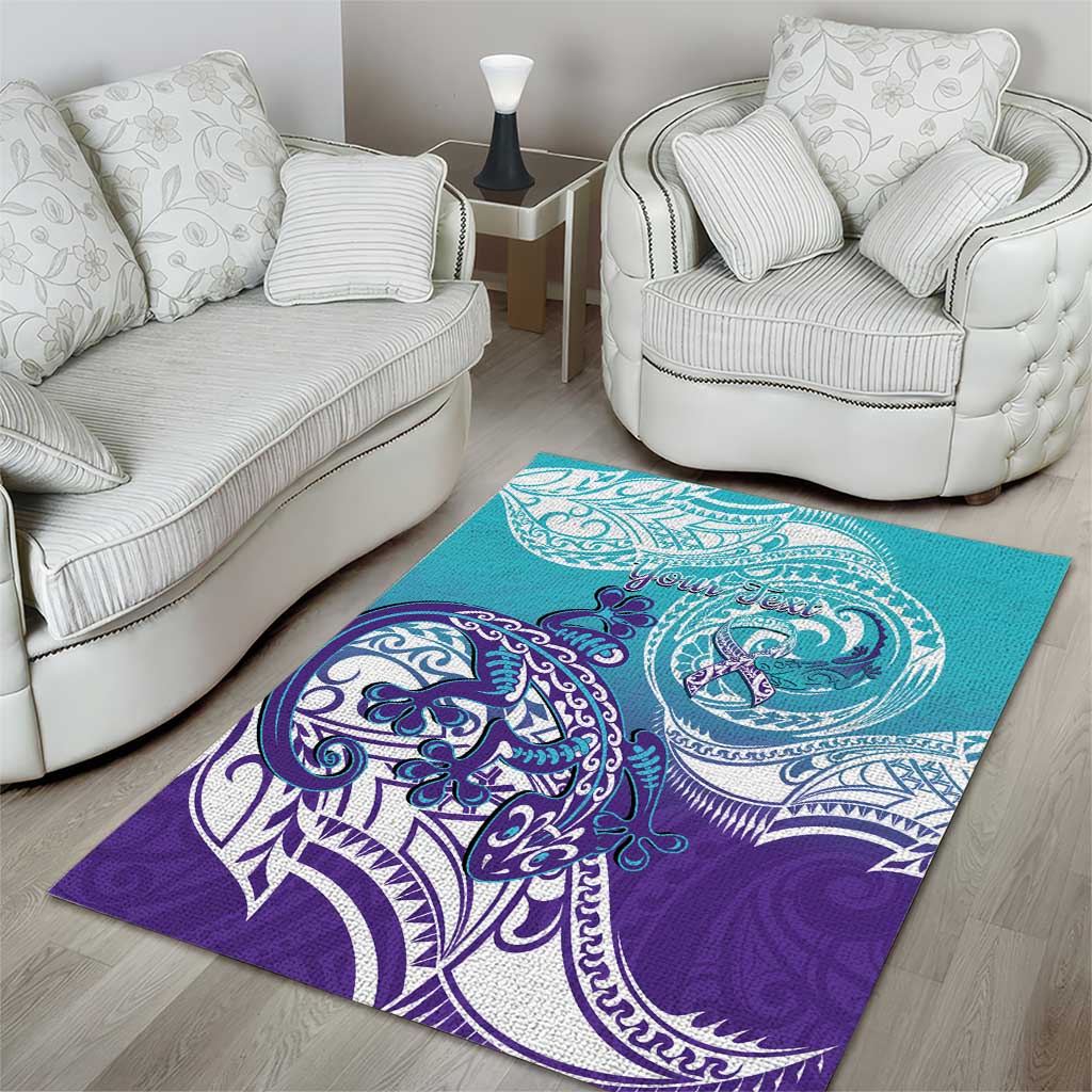 Personalised New Zealand Suicide Prevention Month Area Rug You Matter NZ Fern With Maori Koru Lizard LT14 - Polynesian Pride