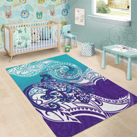 Personalised New Zealand Suicide Prevention Month Area Rug You Matter NZ Fern With Maori Koru Lizard LT14 - Polynesian Pride