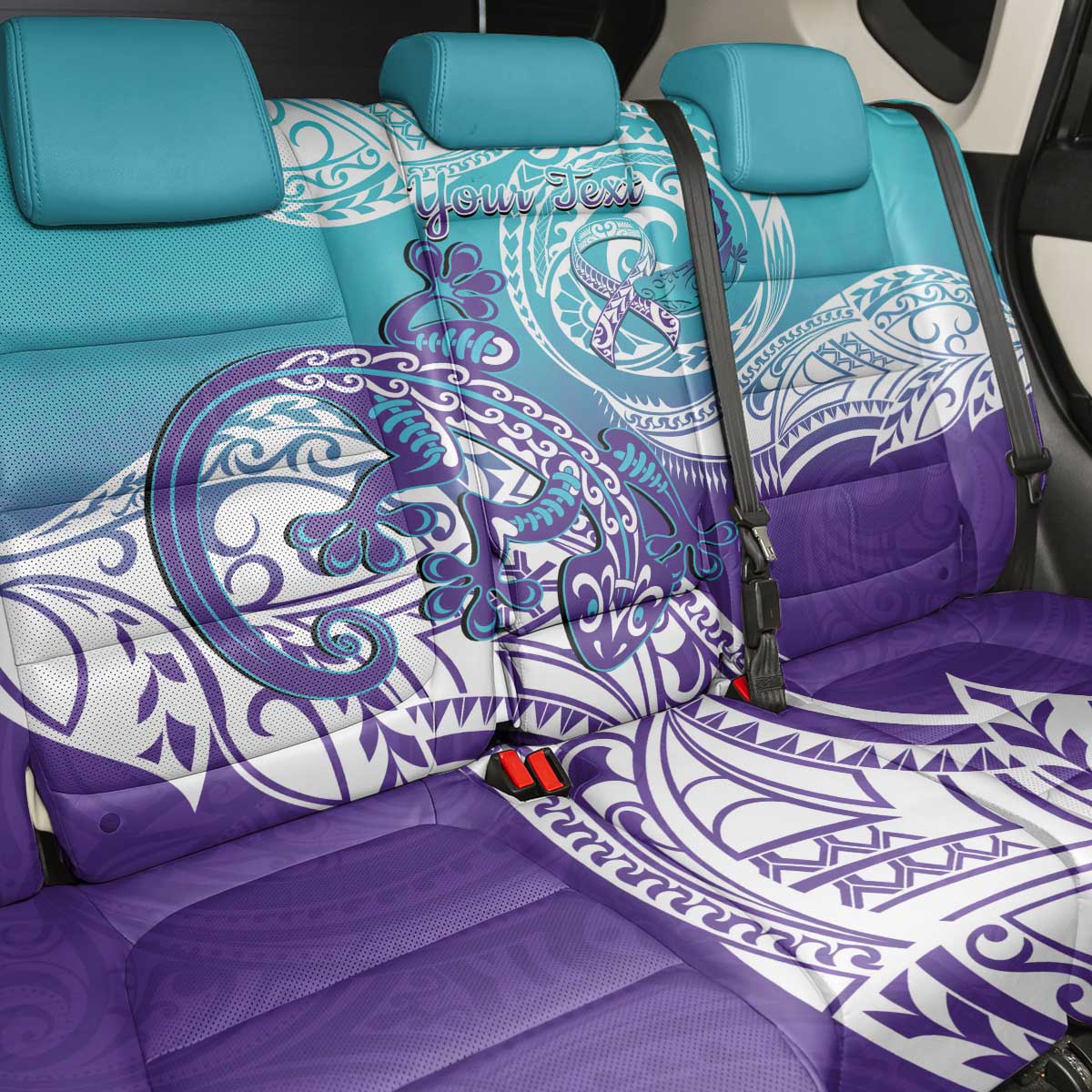 Personalised New Zealand Suicide Prevention Month Back Car Seat Cover You Matter NZ Fern With Maori Koru Lizard LT14 - Polynesian Pride