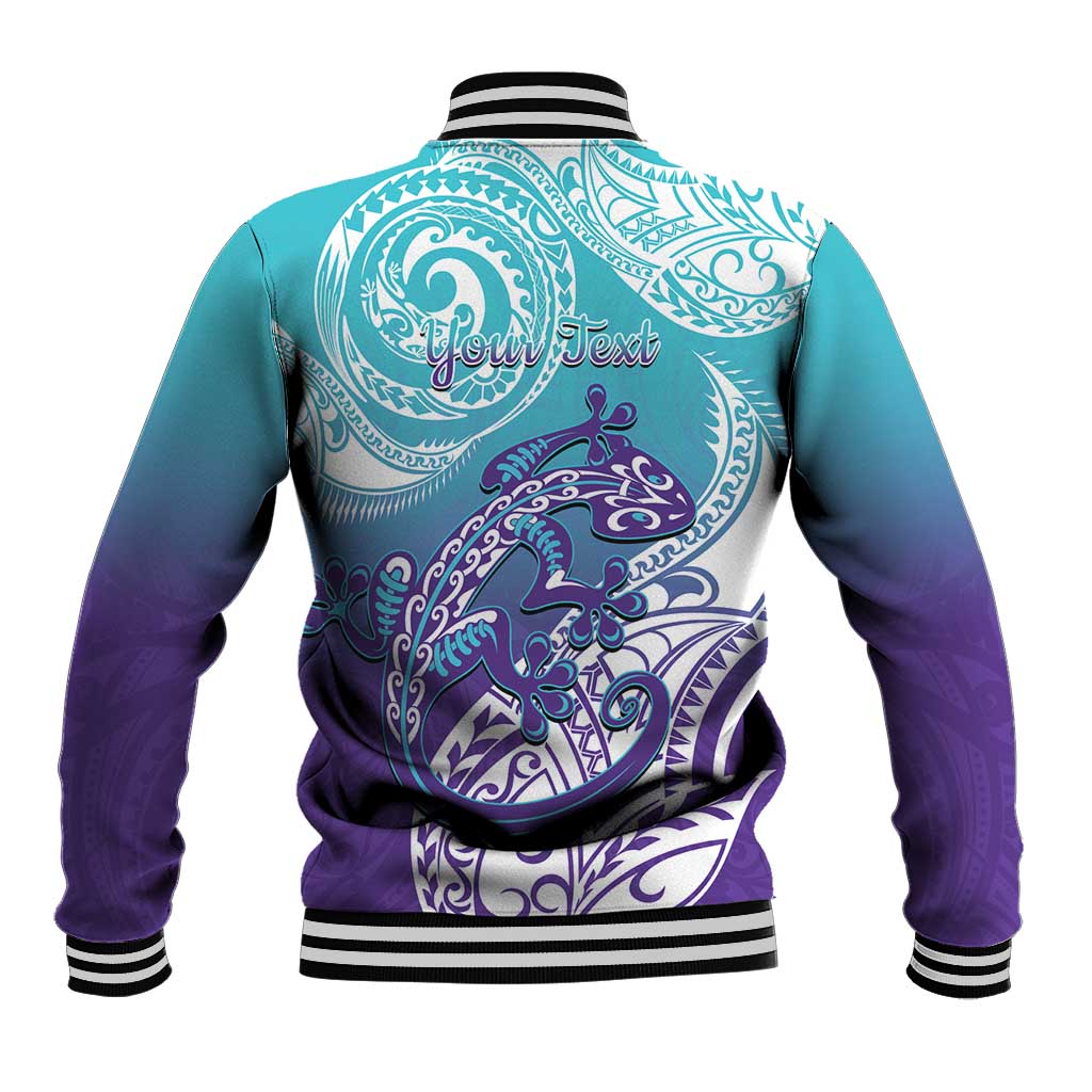 Personalised New Zealand Suicide Prevention Month Baseball Jacket You Matter NZ Fern With Maori Koru Lizard LT14 - Polynesian Pride