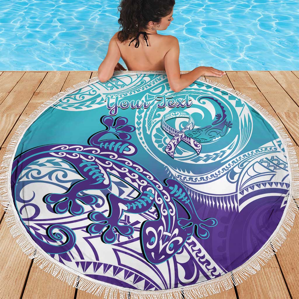 Personalised New Zealand Suicide Prevention Month Beach Blanket You Matter NZ Fern With Maori Koru Lizard LT14 - Polynesian Pride