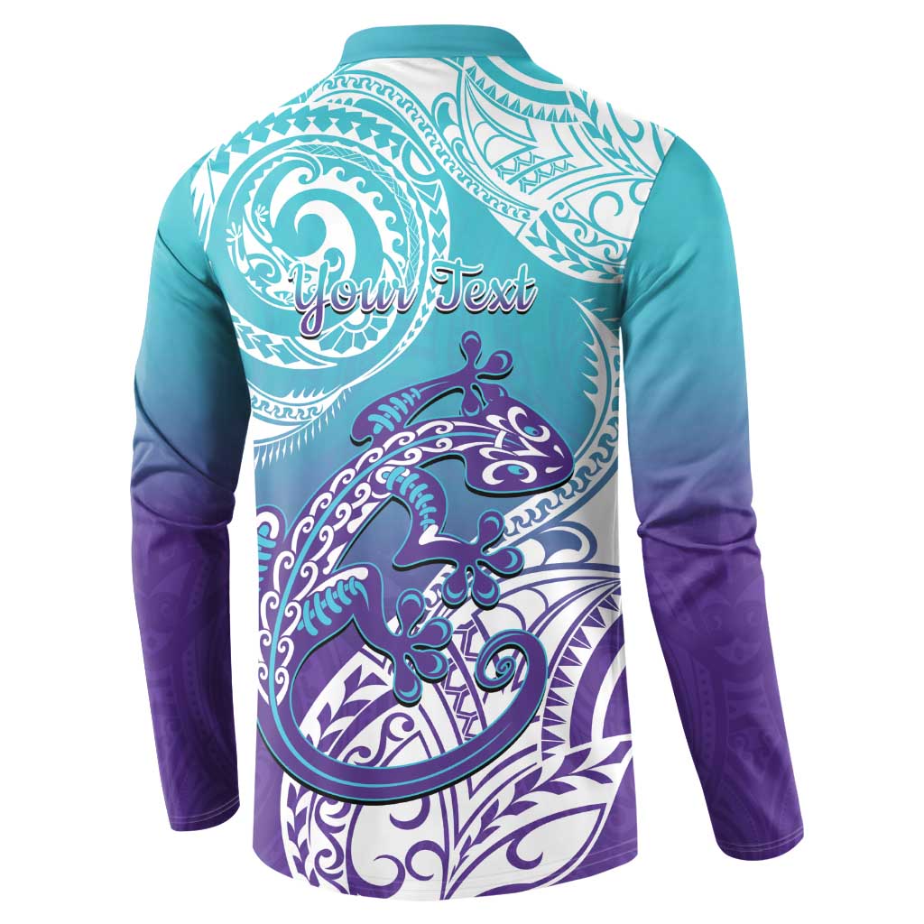 Personalised New Zealand Suicide Prevention Month Button Sweatshirt You Matter NZ Fern With Maori Koru Lizard LT14 - Polynesian Pride