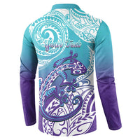 Personalised New Zealand Suicide Prevention Month Button Sweatshirt You Matter NZ Fern With Maori Koru Lizard LT14 - Polynesian Pride