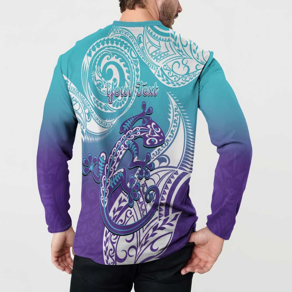 Personalised New Zealand Suicide Prevention Month Button Sweatshirt You Matter NZ Fern With Maori Koru Lizard LT14 - Polynesian Pride