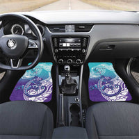 Personalised New Zealand Suicide Prevention Month Car Mats You Matter NZ Fern With Maori Koru Lizard LT14 Set 2pcs - Front Teal - Polynesian Pride