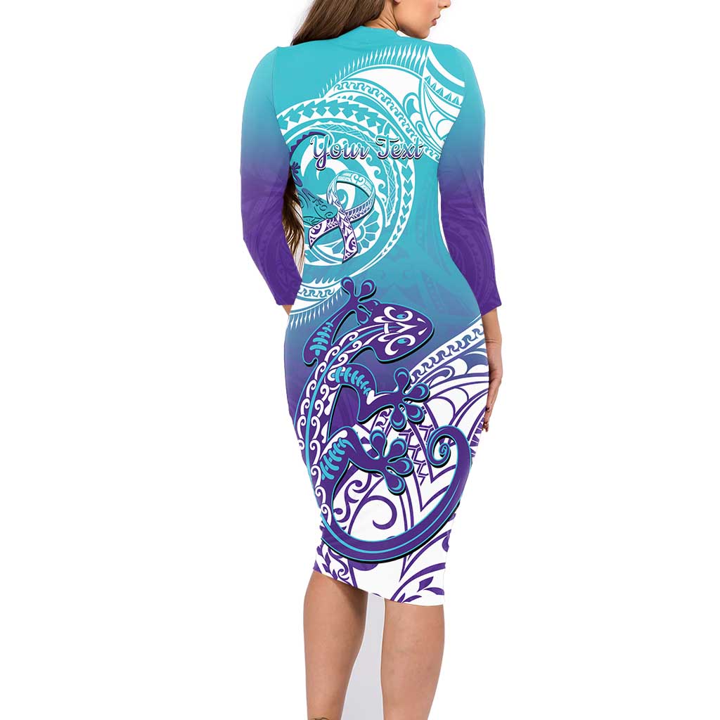 Personalised New Zealand Suicide Prevention Month Family Matching Long Sleeve Bodycon Dress and Hawaiian Shirt You Matter NZ Fern With Maori Koru Lizard LT14 - Polynesian Pride