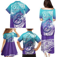 Personalised New Zealand Suicide Prevention Month Family Matching Puletasi and Hawaiian Shirt You Matter NZ Fern With Maori Koru Lizard LT14 - Polynesian Pride