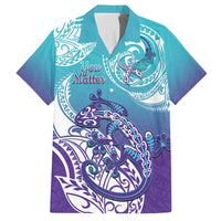 Personalised New Zealand Suicide Prevention Month Hawaiian Shirt You Matter NZ Fern With Maori Koru Lizard LT14 Teal - Polynesian Pride