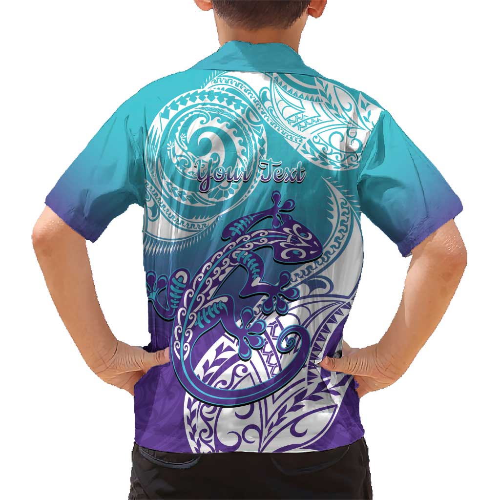 Personalised New Zealand Suicide Prevention Month Kid Hawaiian Shirt You Matter NZ Fern With Maori Koru Lizard LT14 - Polynesian Pride