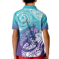 Personalised New Zealand Suicide Prevention Month Kid Polo Shirt You Matter NZ Fern With Maori Koru Lizard LT14 - Polynesian Pride