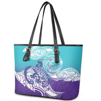 Personalised New Zealand Suicide Prevention Month Leather Tote Bag You Matter NZ Fern With Maori Koru Lizard LT14 - Polynesian Pride