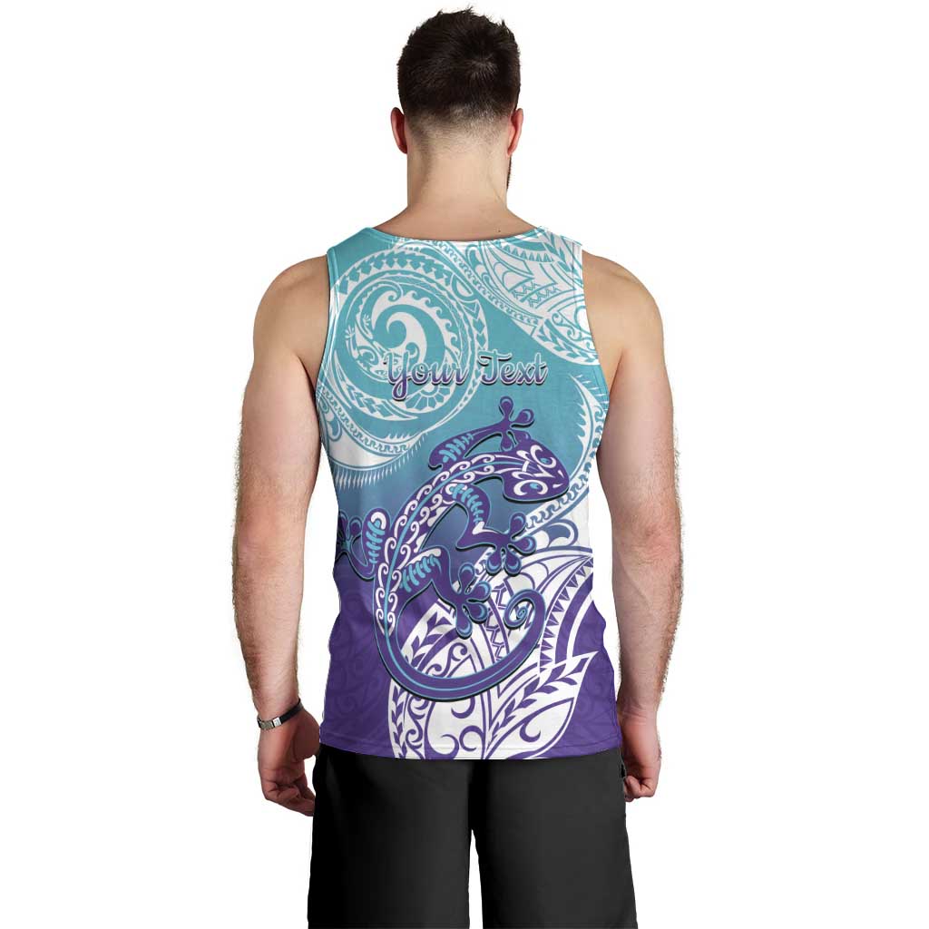 Personalised New Zealand Suicide Prevention Month Men Tank Top You Matter NZ Fern With Maori Koru Lizard LT14 - Polynesian Pride