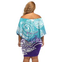 Personalised New Zealand Suicide Prevention Month Off Shoulder Short Dress You Matter NZ Fern With Maori Koru Lizard LT14 - Polynesian Pride