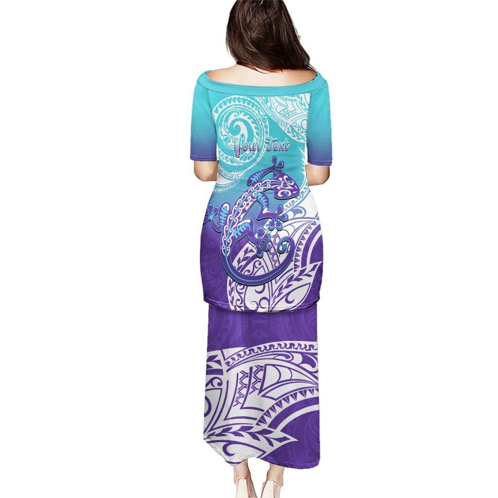 Personalised New Zealand Suicide Prevention Month Puletasi You Matter NZ Fern With Maori Koru Lizard LT14 - Polynesian Pride