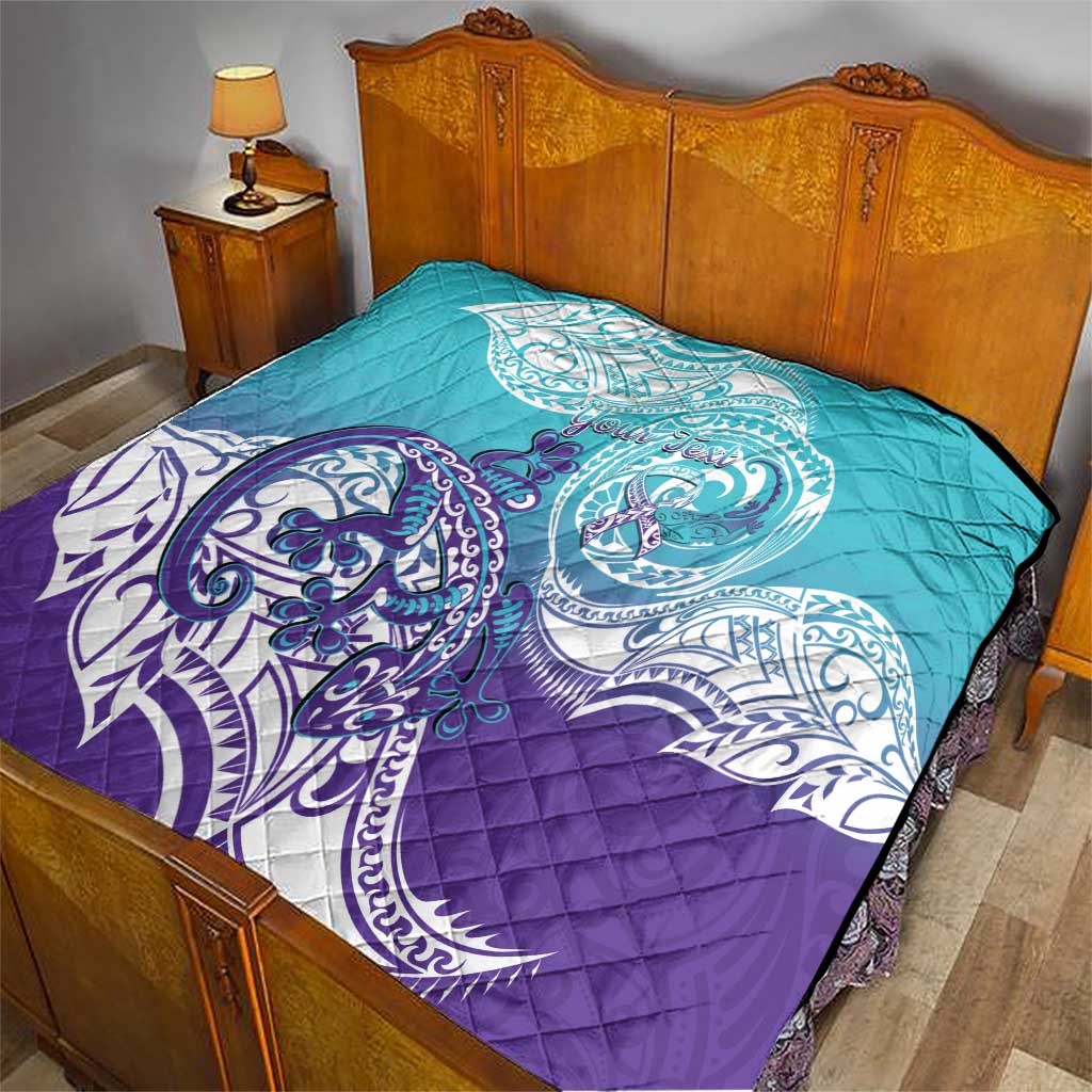 Personalised New Zealand Suicide Prevention Month Quilt You Matter NZ Fern With Maori Koru Lizard LT14 - Polynesian Pride