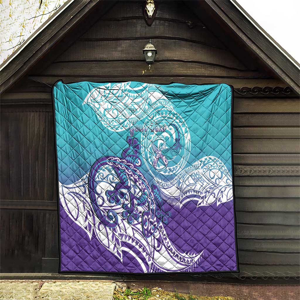 Personalised New Zealand Suicide Prevention Month Quilt You Matter NZ Fern With Maori Koru Lizard LT14 - Polynesian Pride