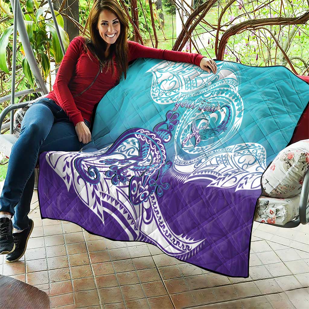 Personalised New Zealand Suicide Prevention Month Quilt You Matter NZ Fern With Maori Koru Lizard LT14 - Polynesian Pride