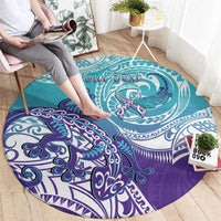 Personalised New Zealand Suicide Prevention Month Round Carpet You Matter NZ Fern With Maori Koru Lizard LT14 - Polynesian Pride
