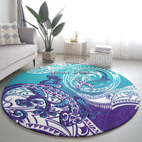 Personalised New Zealand Suicide Prevention Month Round Carpet You Matter NZ Fern With Maori Koru Lizard LT14 - Polynesian Pride