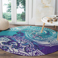 Personalised New Zealand Suicide Prevention Month Round Carpet You Matter NZ Fern With Maori Koru Lizard LT14 - Polynesian Pride