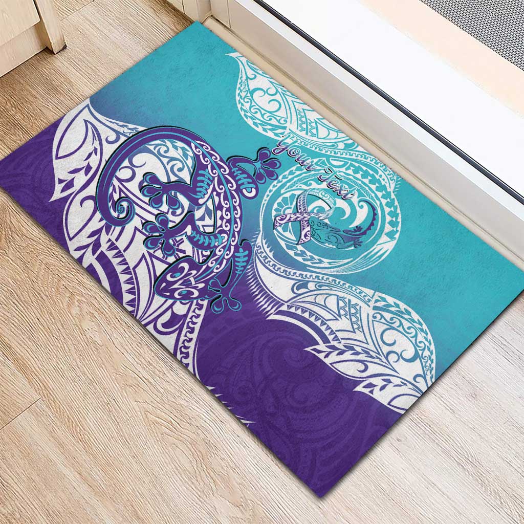 Personalised New Zealand Suicide Prevention Month Rubber Doormat You Matter NZ Fern With Maori Koru Lizard LT14 - Polynesian Pride