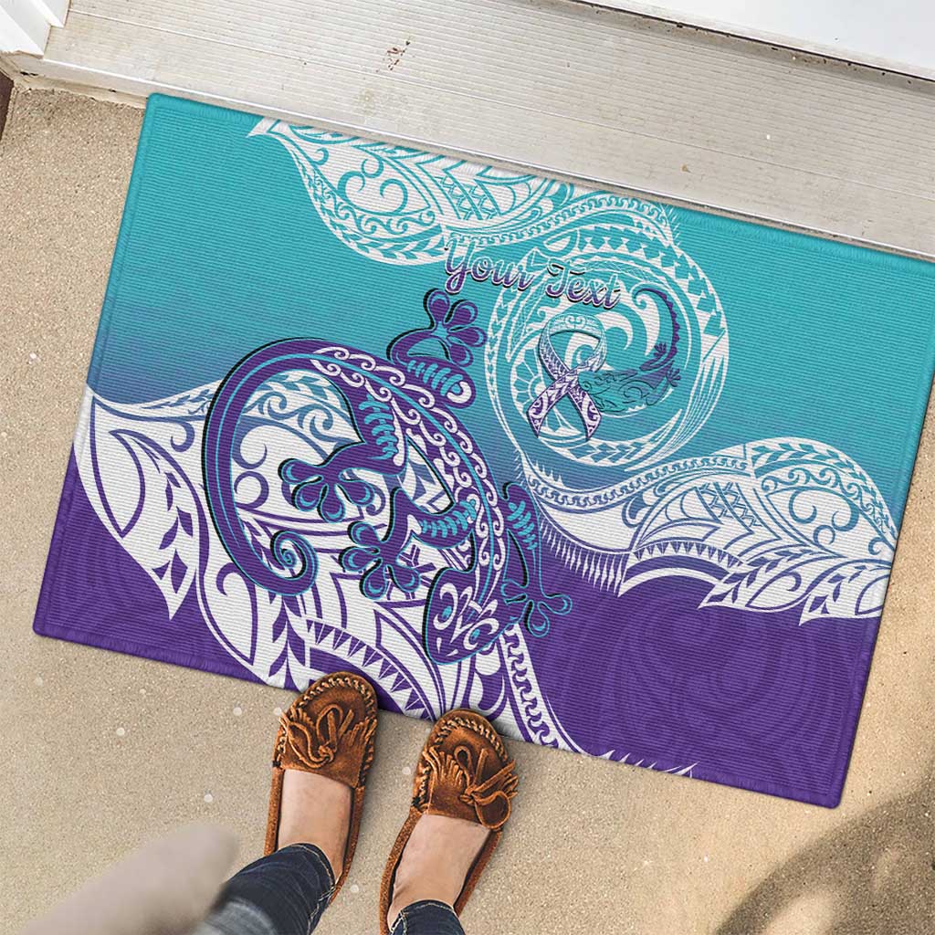 Personalised New Zealand Suicide Prevention Month Rubber Doormat You Matter NZ Fern With Maori Koru Lizard LT14 - Polynesian Pride