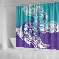 Personalised New Zealand Suicide Prevention Month Shower Curtain You Matter NZ Fern With Maori Koru Lizard LT14 - Polynesian Pride