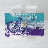 Personalised New Zealand Suicide Prevention Month Tablecloth You Matter NZ Fern With Maori Koru Lizard LT14 Teal - Polynesian Pride