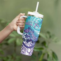Personalised New Zealand Suicide Prevention Month Tumbler With Handle You Matter NZ Fern With Maori Koru Lizard LT14 - Polynesian Pride