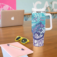Personalised New Zealand Suicide Prevention Month Tumbler With Handle You Matter NZ Fern With Maori Koru Lizard LT14 - Polynesian Pride