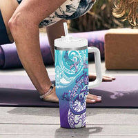 Personalised New Zealand Suicide Prevention Month Tumbler With Handle You Matter NZ Fern With Maori Koru Lizard LT14 - Polynesian Pride