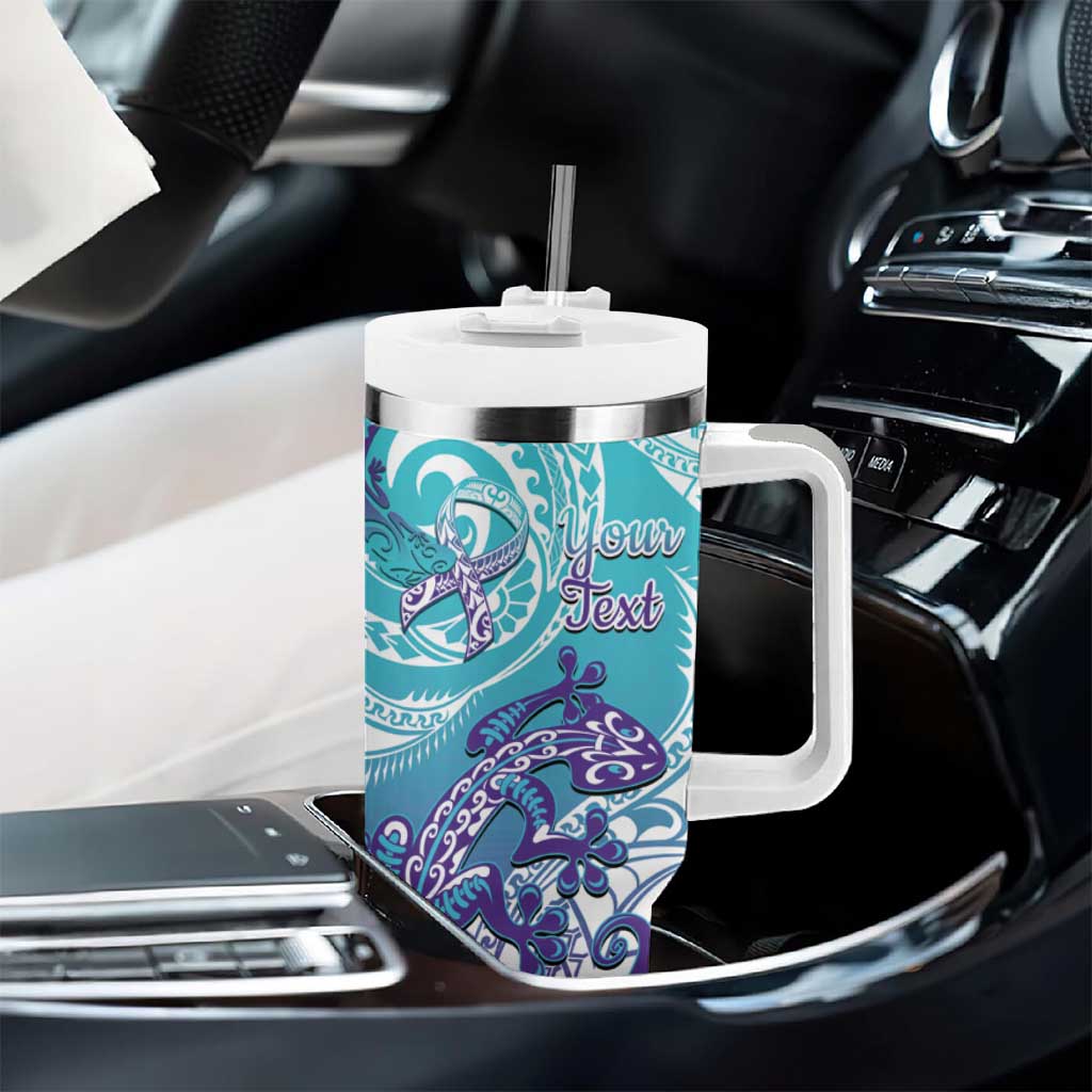 Personalised New Zealand Suicide Prevention Month Tumbler With Handle You Matter NZ Fern With Maori Koru Lizard LT14 - Polynesian Pride