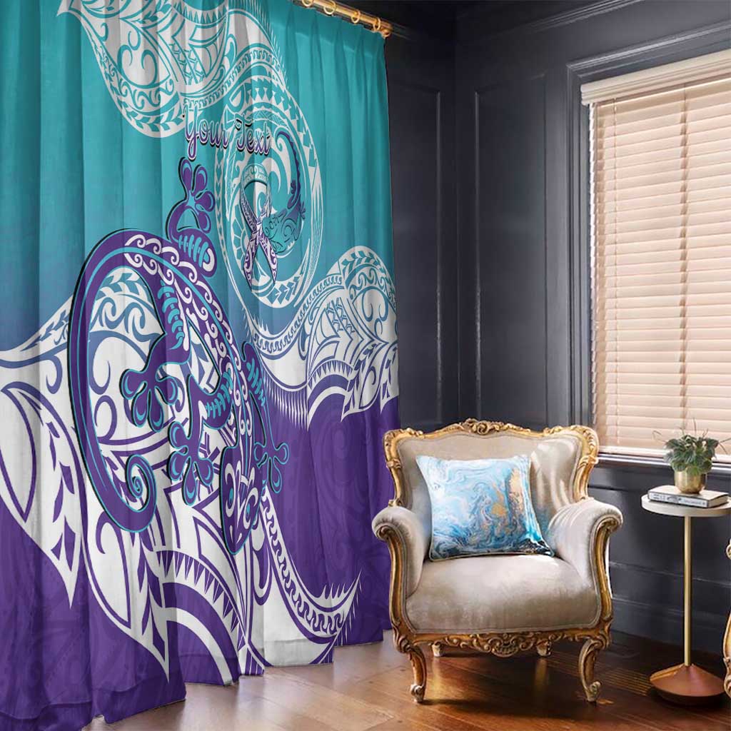Personalised New Zealand Suicide Prevention Month Window Curtain You Matter NZ Fern With Maori Koru Lizard LT14 - Polynesian Pride