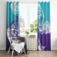 Personalised New Zealand Suicide Prevention Month Window Curtain You Matter NZ Fern With Maori Koru Lizard LT14 - Polynesian Pride