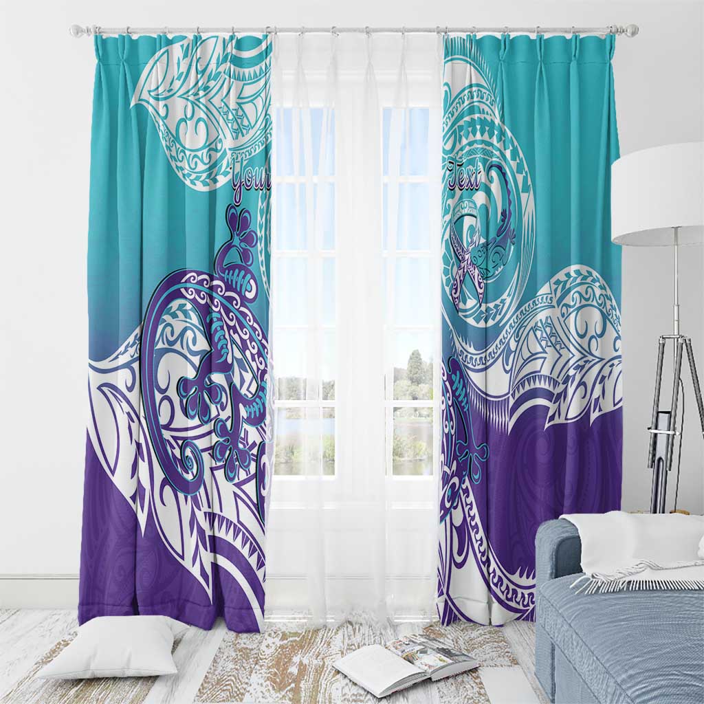 Personalised New Zealand Suicide Prevention Month Window Curtain You Matter NZ Fern With Maori Koru Lizard LT14 - Polynesian Pride