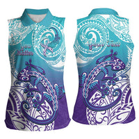 Personalised New Zealand Suicide Prevention Month Women Sleeveless Polo Shirt You Matter NZ Fern With Maori Koru Lizard LT14 - Polynesian Pride