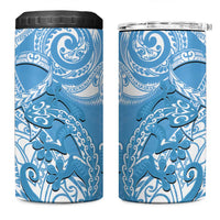 New Zealand Autism Awareness 4 in 1 Can Cooler Tumbler NZ Fern With Maori Koru Lizard LT14 One Size: 16 oz Blue - Polynesian Pride
