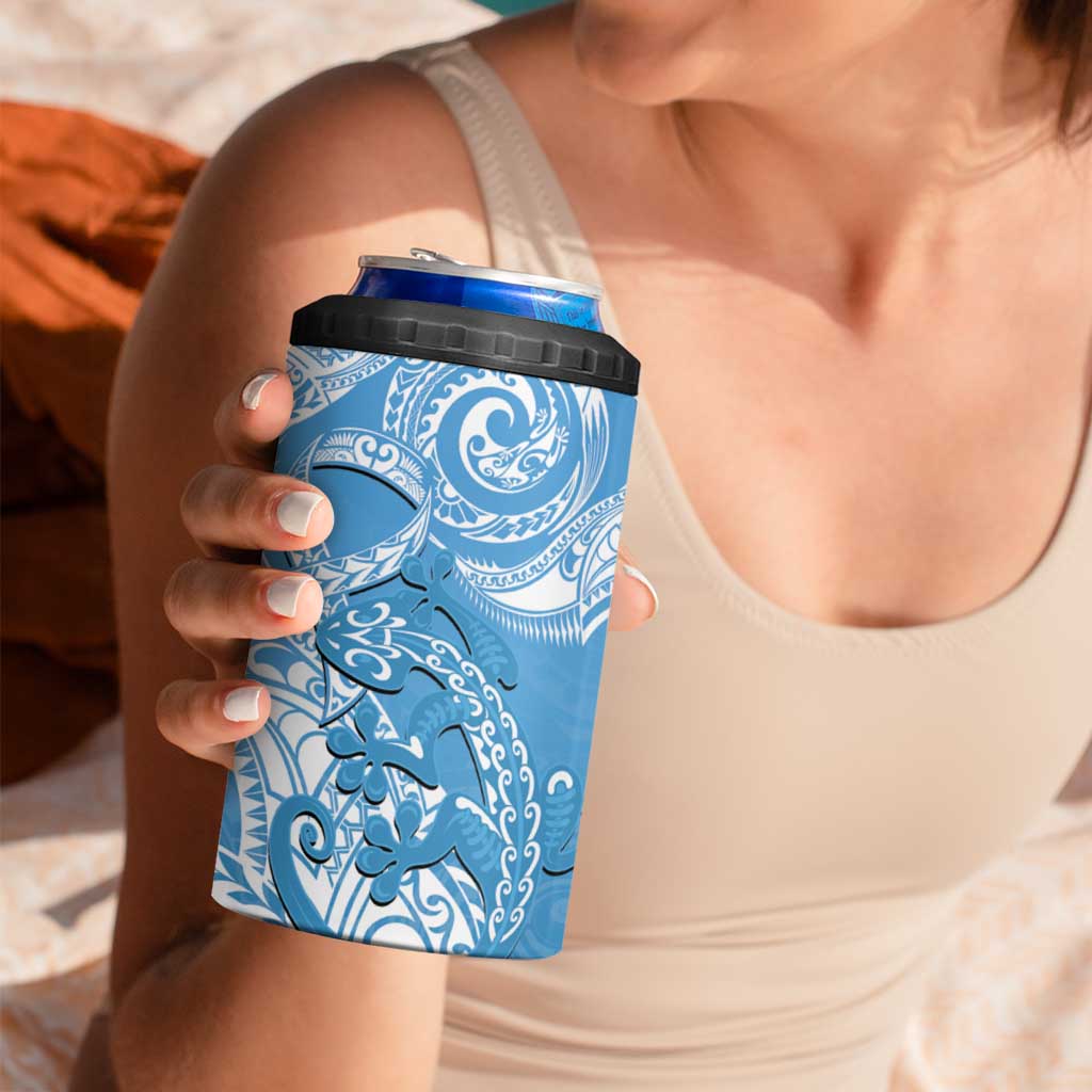 New Zealand Autism Awareness 4 in 1 Can Cooler Tumbler NZ Fern With Maori Koru Lizard LT14 - Polynesian Pride