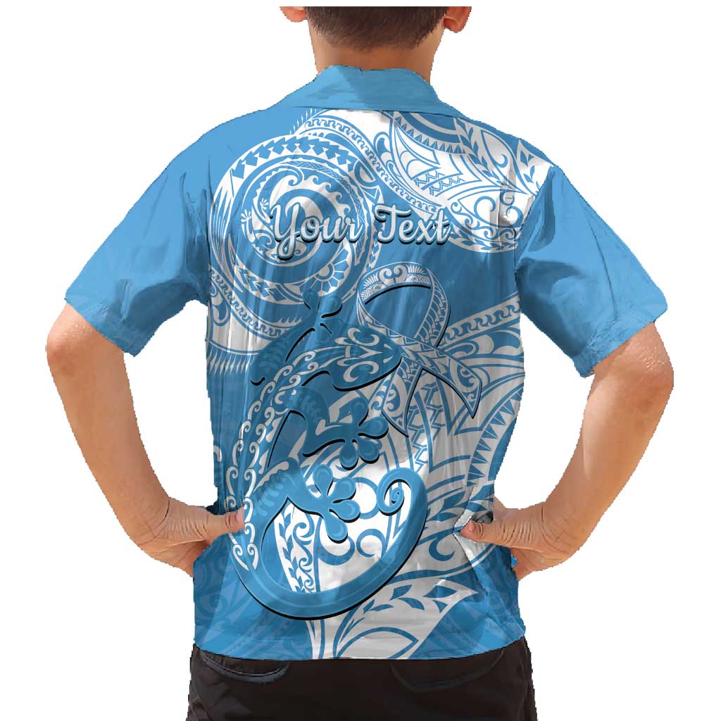 Personalised New Zealand Autism Awareness Family Matching Mermaid Dress and Hawaiian Shirt NZ Fern With Maori Koru Lizard LT14 - Polynesian Pride