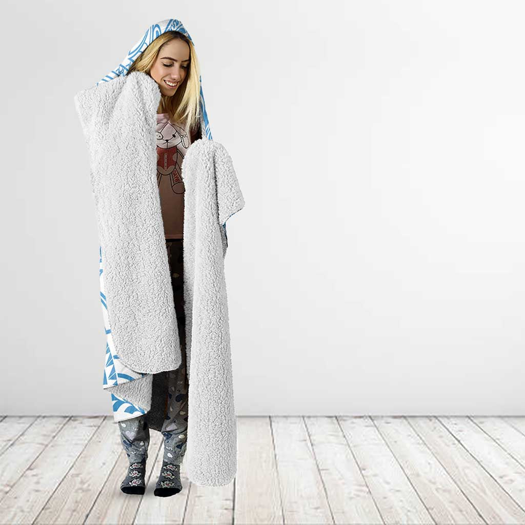 Personalised New Zealand Autism Awareness Hooded Blanket NZ Fern With Maori Koru Lizard LT14 - Polynesian Pride