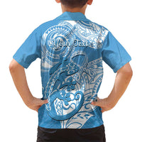 Personalised New Zealand Autism Awareness Kid Hawaiian Shirt NZ Fern With Maori Koru Lizard LT14 - Polynesian Pride