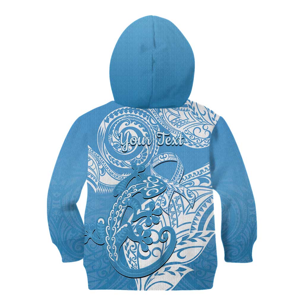 Personalised New Zealand Autism Awareness Kid Hoodie NZ Fern With Maori Koru Lizard LT14 - Polynesian Pride