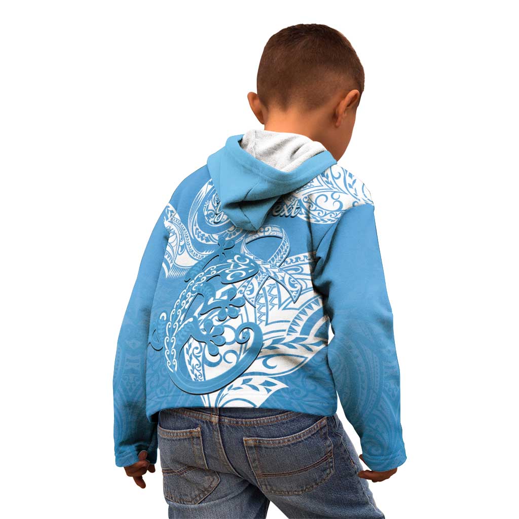 Personalised New Zealand Autism Awareness Kid Hoodie NZ Fern With Maori Koru Lizard LT14 - Polynesian Pride
