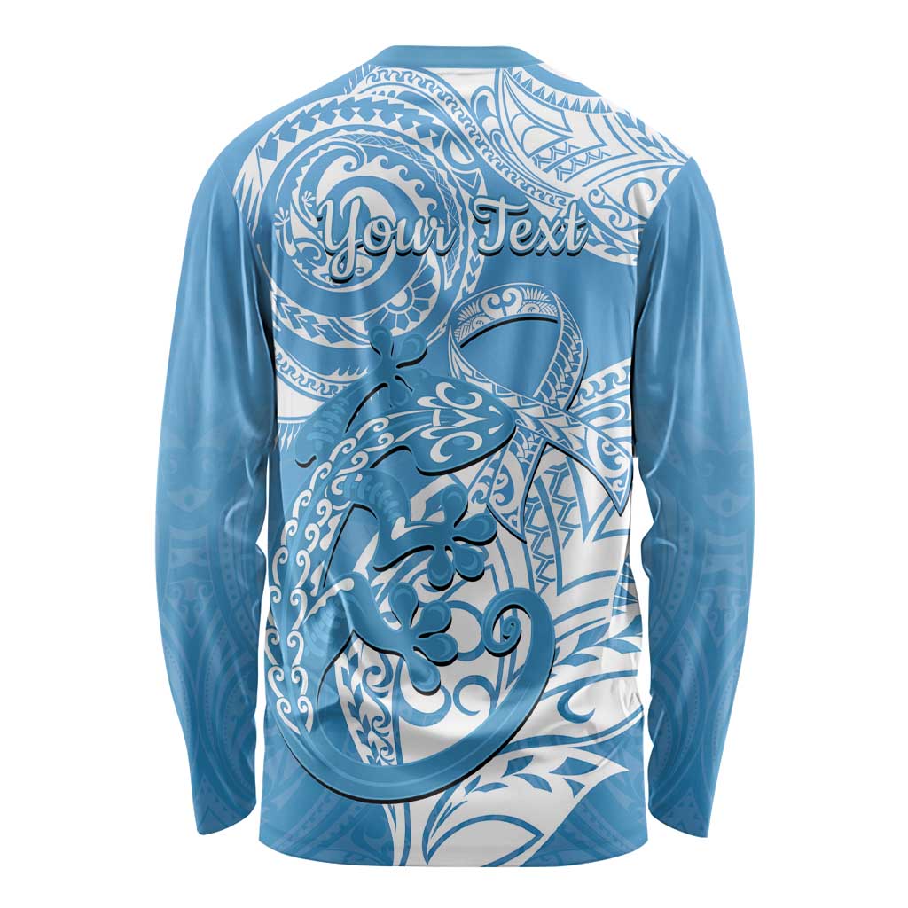 Personalised New Zealand Autism Awareness Long Sleeve Shirt NZ Fern With Maori Koru Lizard LT14 - Polynesian Pride