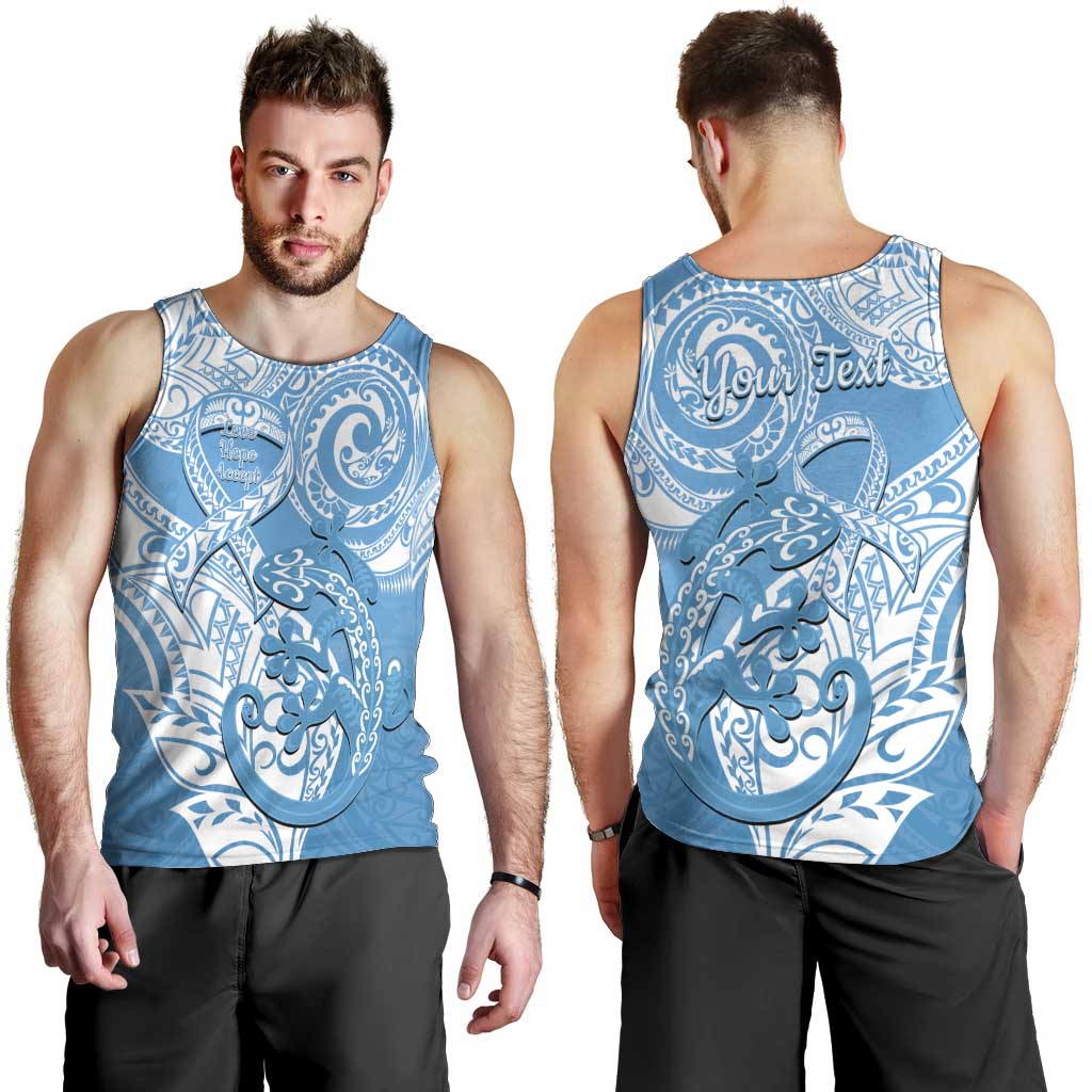 Personalised New Zealand Autism Awareness Men Tank Top NZ Fern With Maori Koru Lizard LT14 - Polynesian Pride