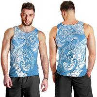 Personalised New Zealand Autism Awareness Men Tank Top NZ Fern With Maori Koru Lizard LT14 - Polynesian Pride